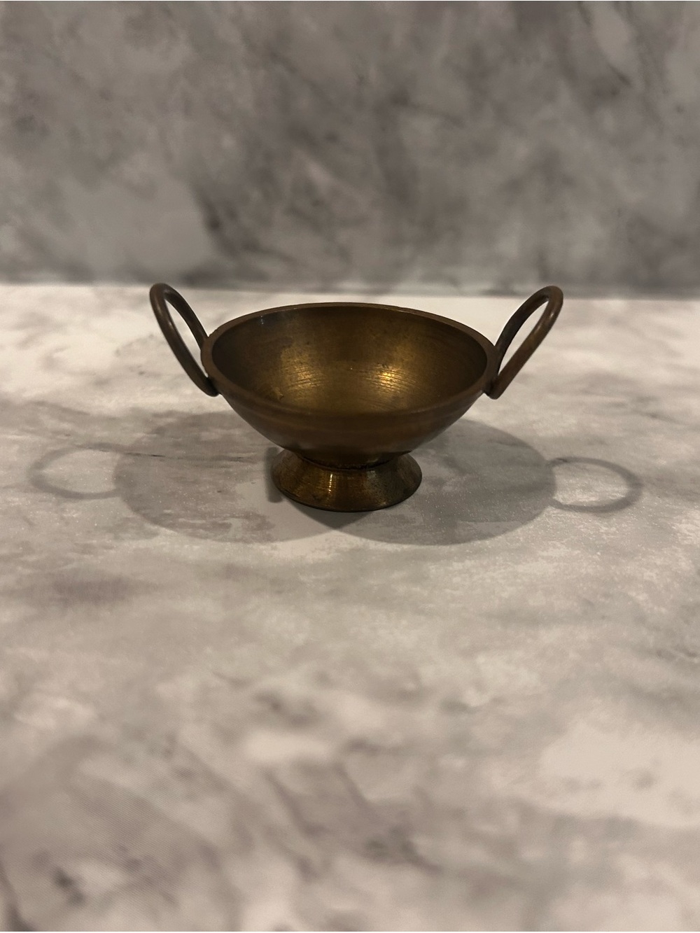 Antique-Style Brass Decorative Bowl with Handles - mini
